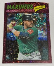 2026 Topps Heritage Eugenio Suarez #29 Chrome Burgundy Sparkle Refractor Seattle