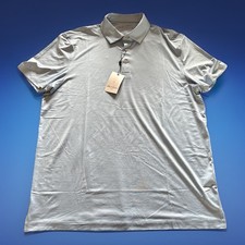 Robert Graham Polo Shirt Mens L Blue Canto Classic Fit NEW Performance Golf
