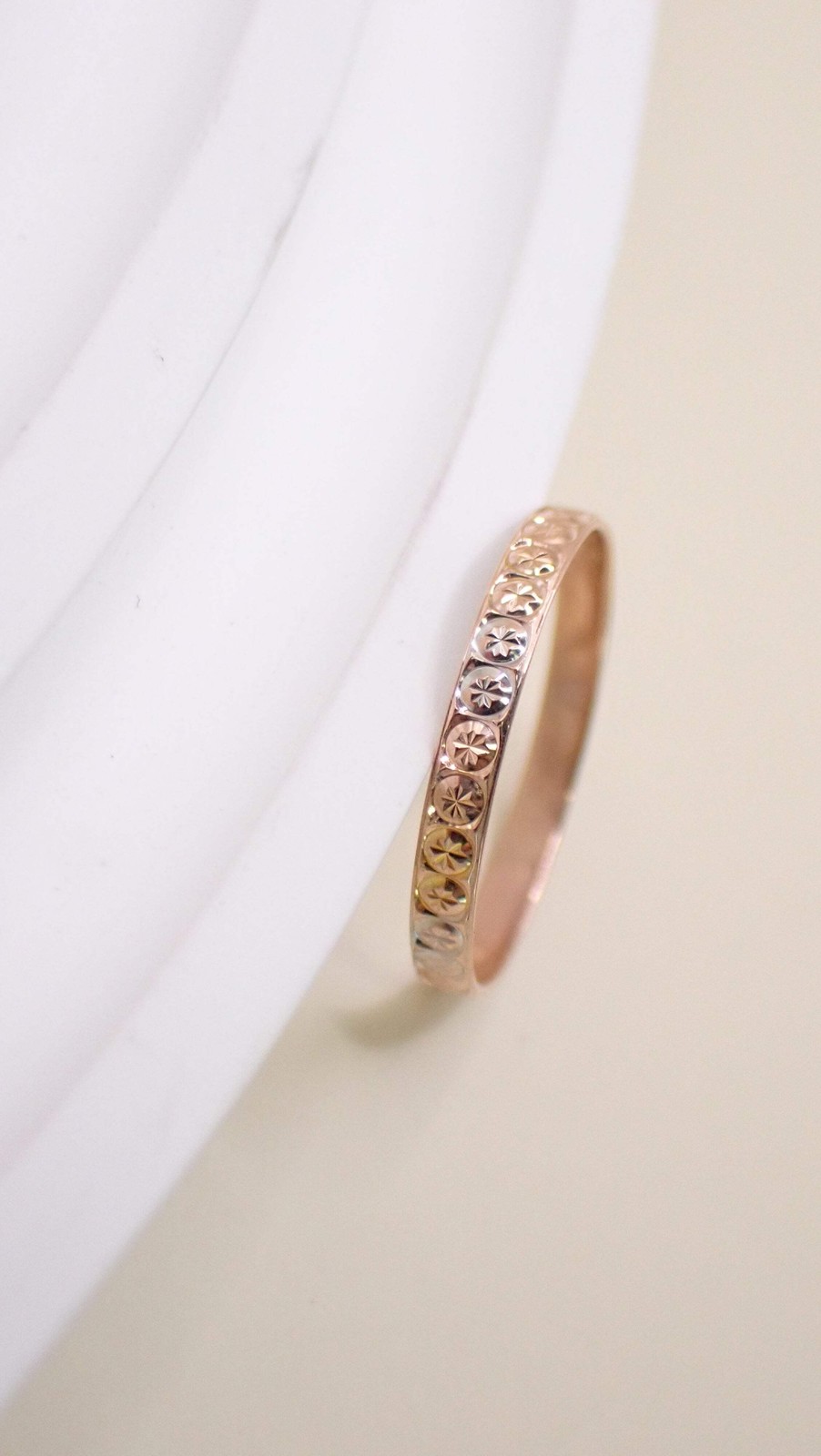 18K Gold Textured Band Ring