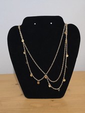 Goldtone Layered Dangle Chain Necklace