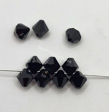 12pc Swarovski Crystal Jet Black Bicone 6301 Pendant; 6mm or 8mm; Top Drill