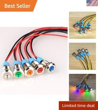 5pcs 8mm 110v-220vac Led Metal Indicator Light Waterproof Signal Lamp Greenor 5pcs 8mm 110v-220vac Led Metal Indicator Light Waterproof Signal Lamp Greenor