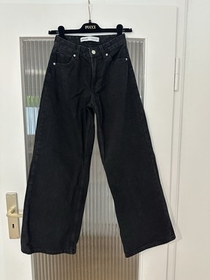 schwarze Bershka Wide Leg Jeans Gr.:34