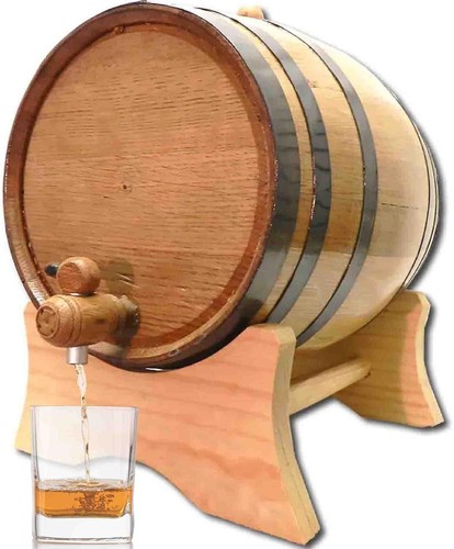 Charred Wood Wine Aging Barrel Oak 20 Liter Whiskey Rum Bourbon Scotch Home Bar 