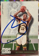 Jeff Green Signed 2008-09 Topps Luxury Box #69 Rookie  /669 Seattle Supersonics