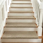 36" x 9.5" Plush Carpet Stair Treads Cover Set Extended Bullnosed Self Adhensive