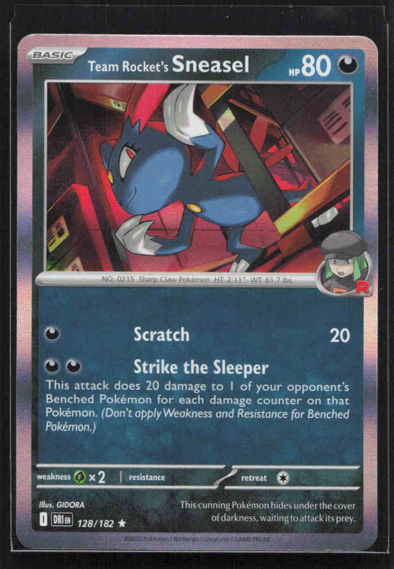 Team Rocket's Sneasel Rare SV10: Destined Rivals 128/182 NM