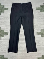Theory Trouser Pants Womens 4 Black Stretch Mid Rise Straight Leg Flat Front