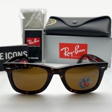 Ray-Ban Sunglasses RB2140 Wayfarer Tortoise Polarized Brown Lenses 50mm NEW
