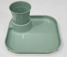 Great Plate Bland Green Square Plates and Cups (5 pair pack)