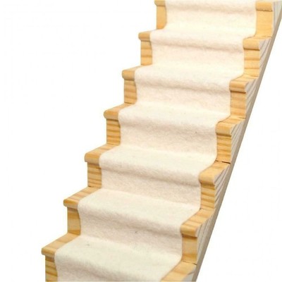 Puppenhaus Natur Weich Creme Treppe Teppich Läufer Selbstklebend 1:12 Bodenbelag