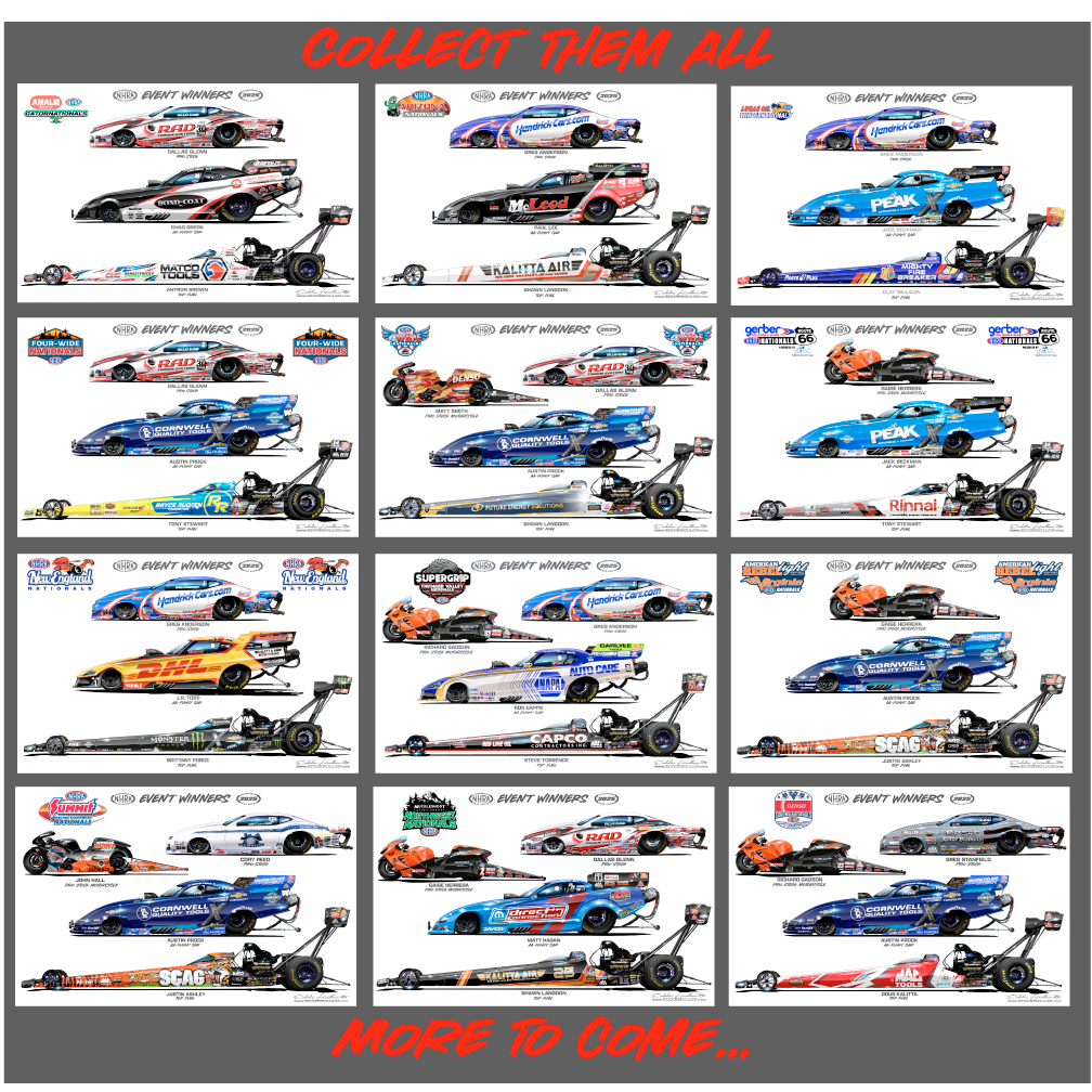 2025 NHRA Event Champion Drag Racing Posters 28X18in. | eBay