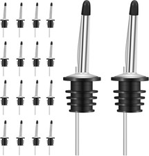24 Pack Liquor Pour Spouts Set - Stainless Steel Bottle Spout and Liquor Pourers