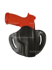 LEATHER HOLSTER SIG P365 FUSE OWB TACTICAL PANCAKE STYLE CARRY SHELL TOOLED EDC