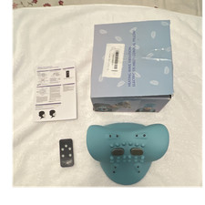 Electric Cervical Pillow Heating Wave Vibration Remote Blue Orange Corded