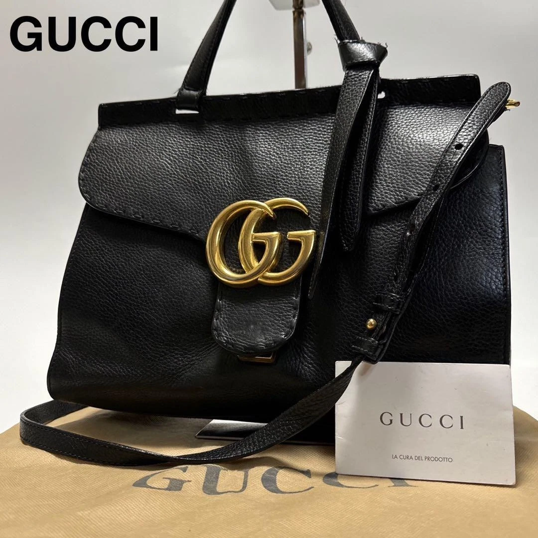 Sac à bandoulière G69 Gucci Gg Marmont cuir noir 2 voies luxe sac à main créateur