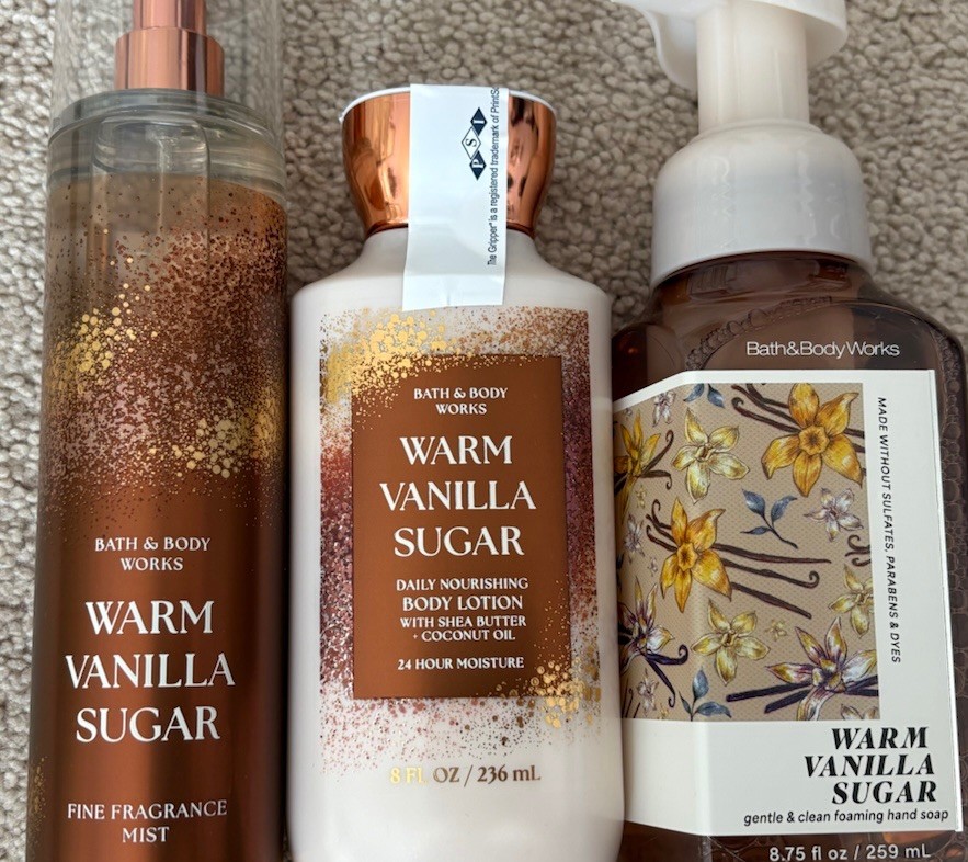 Bath and Body Works Warm Vanilla Sugar Bundle Body Lotion Hand Soap & Body Mist