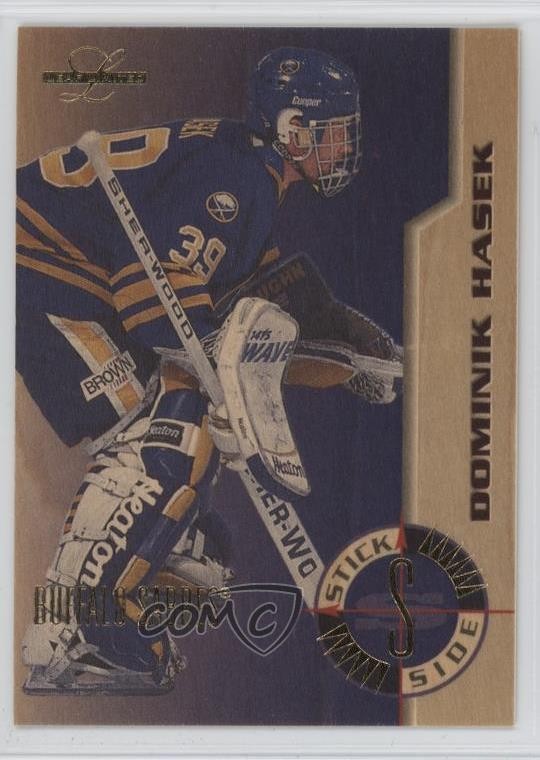 Dominik Hasek #5 Hockey Cards 1995 Leaf Limited Stick Side trading card — raw and PSA graded price guide
