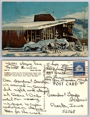 The Lodge Aspen CO Snowy Mountain Postcard