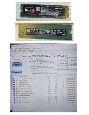 Samsung 860 EVO Series M.2 2280 1TB SATA III V-NAND Internal Solid State Drive