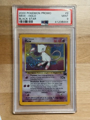 2000 Mew #9 Black Star Promo Holo Swirl PSA 9 MT Card