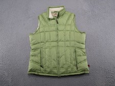 Woolrich Women's Green Puffer Fleece Lined Full Zip Vest Size M Outdoors Warm