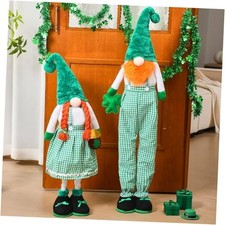 2 Pcs Large St Patrick's Day Gnome Plush Decor 27.5 to 45.3 Inch Standing St
