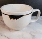 Homer Laughlin China Jumbo Soup Mug 18 oz Black Gold Geometric Art Deco