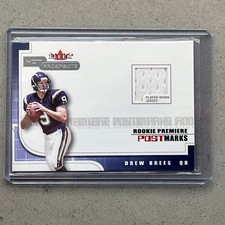 2001 -DREW BREES- Fleer POSTMARKS /1775 Rookie Jersey Relic Insert Card - RC. rookie card picture