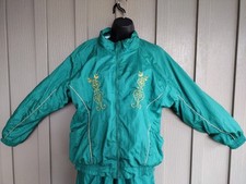 Vintage 2B Active Womens Track Suit 2-piece Windbreaker Sz PL80s 90s Retro Green