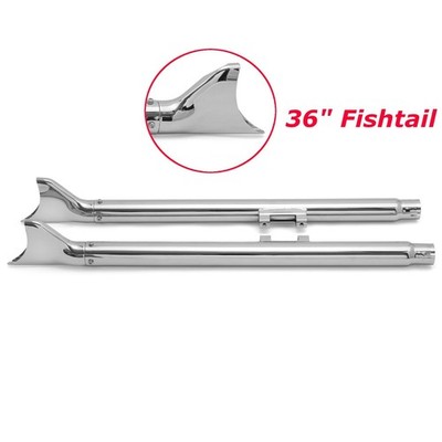 36'' Fishtail Slip on Mufflers Exhaust Pipes For Harley Softail Chopper Custom