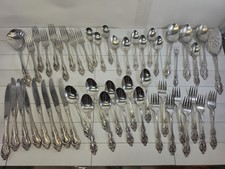 Vtg Oneida Community Stainless Brahms Flatware Set 49 Pc w/ Serveware