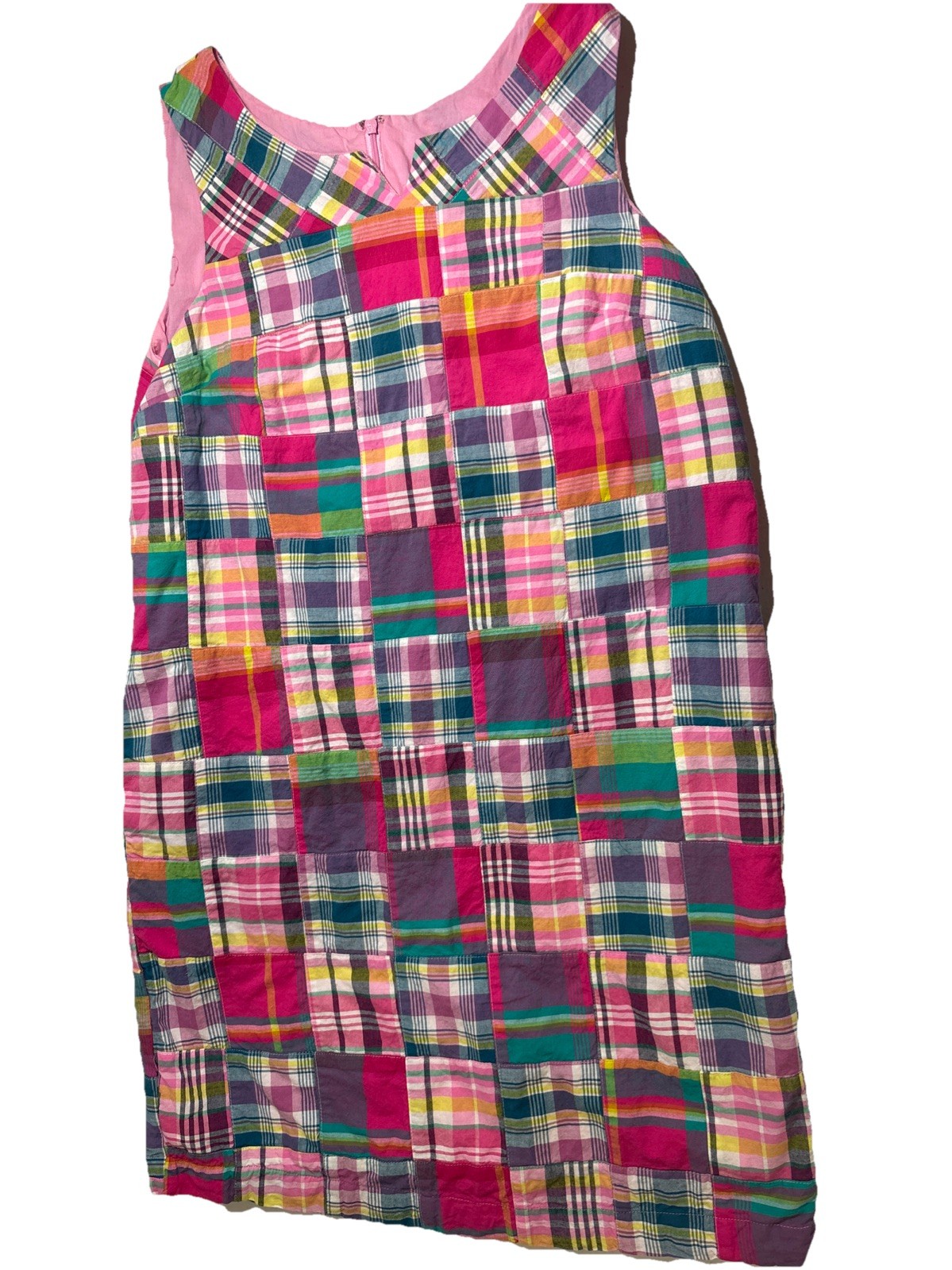 Talbots Madras Patchwork Shift Dress Multicolor S… - image 1