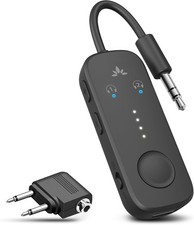 Relay Bluetooth 5.3 Airplane Adapter w/ aptX, 20Hr, 2 AirPod/Headphones