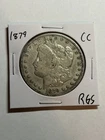 1879 CC Morgan Silver Dollar $1 VF Very Fine Details Key Date CC