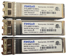 3 Finisar FTLX8571D3BCL 10G SFP SR SW 10Gigabit Multimode Fiber Optic Trans....