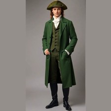 Men's New 19th Century Green Wool Tailcoat, Only Coat For Sale