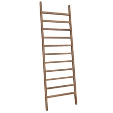 FUIN Blanket Ladder, 24 in Wide 11-Rung Solid Wood Rustic Decor Rack, Brown