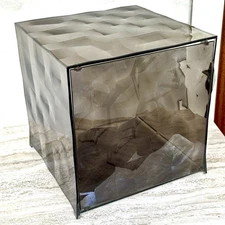 Kartell~Optic~Storage Cube With Door~Fume/Transparent Smoke~Patrick Jouin