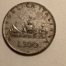 1959 Italy 500 Lire (.835) Silver World Coin KM #98