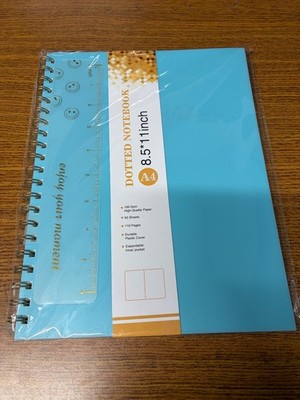 Spiral Dotted Notebook 8.5''x11'' Notebooks for Work Large A4 Journal - Blue