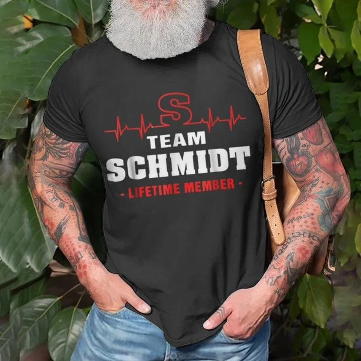 NWT Team Schmidt Lifetime Member Surname Last Name Unisex TShirt image 3