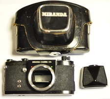 Miranda black late model "DR" 35mm  body with case. READ.