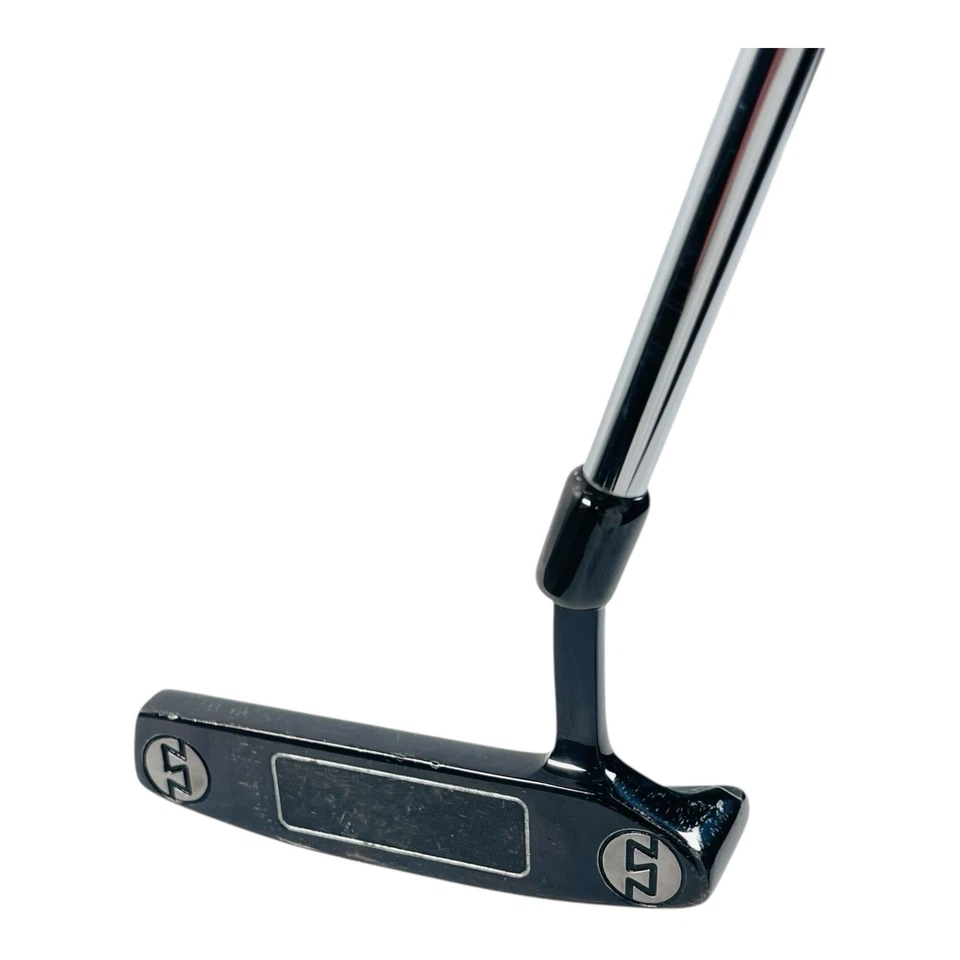 Putter de carbito hoja negra eje de acero corona agarre jumbo 33,5" para diestros Foto 3 de 4