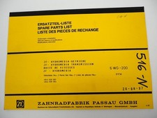 ZF 6 WG-200 caja de cambios lista de piezas de repuesto Potain Poclain PPM grúa Parts List 4/1992