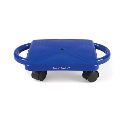 hand2mind Blue Indoor Scooter Board with Handles, Floor Scooter, Sit Down Sco...