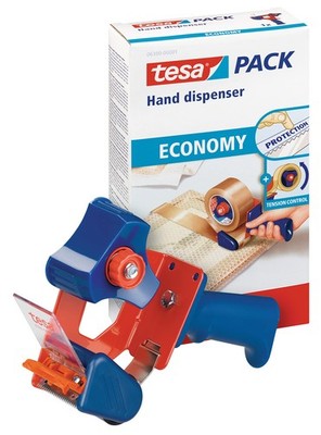 tesa Packing Tape Hand Dispenser Economy - Robust Dispenser for Parcel Tapes - P