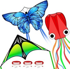 3 Packs Large Delta Kite Easy to Fly Huge Kites Beach Kite for Kids 57.1 Inch 