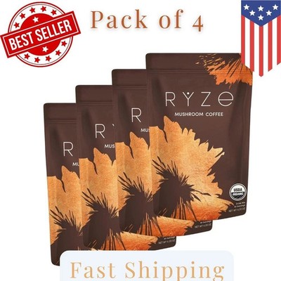4 Pack Organic Ryze Mushroom Coffee 30 SERVINGS Instant Coffee New FREE SHIPPING