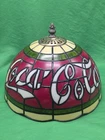 Vtg Coke Coca Cola Tiffany Style Stained Glass Style Lamp Shade Plastic Diner 66